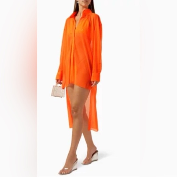 Norma Kamali Other - Norma Kamali Vibrant Orange Swim Cover-Up